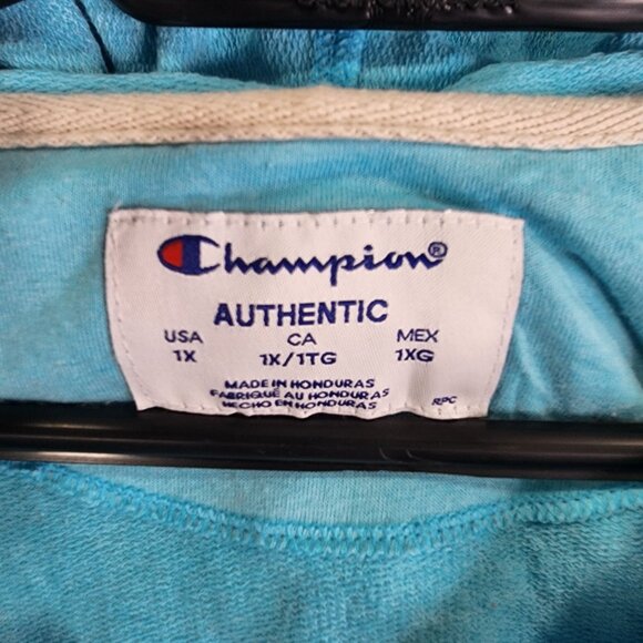Womens Light Blue Champion Authentic Hoodie Jacket Full Zip Long Sleeve Size 1X - Picture 7 of 12